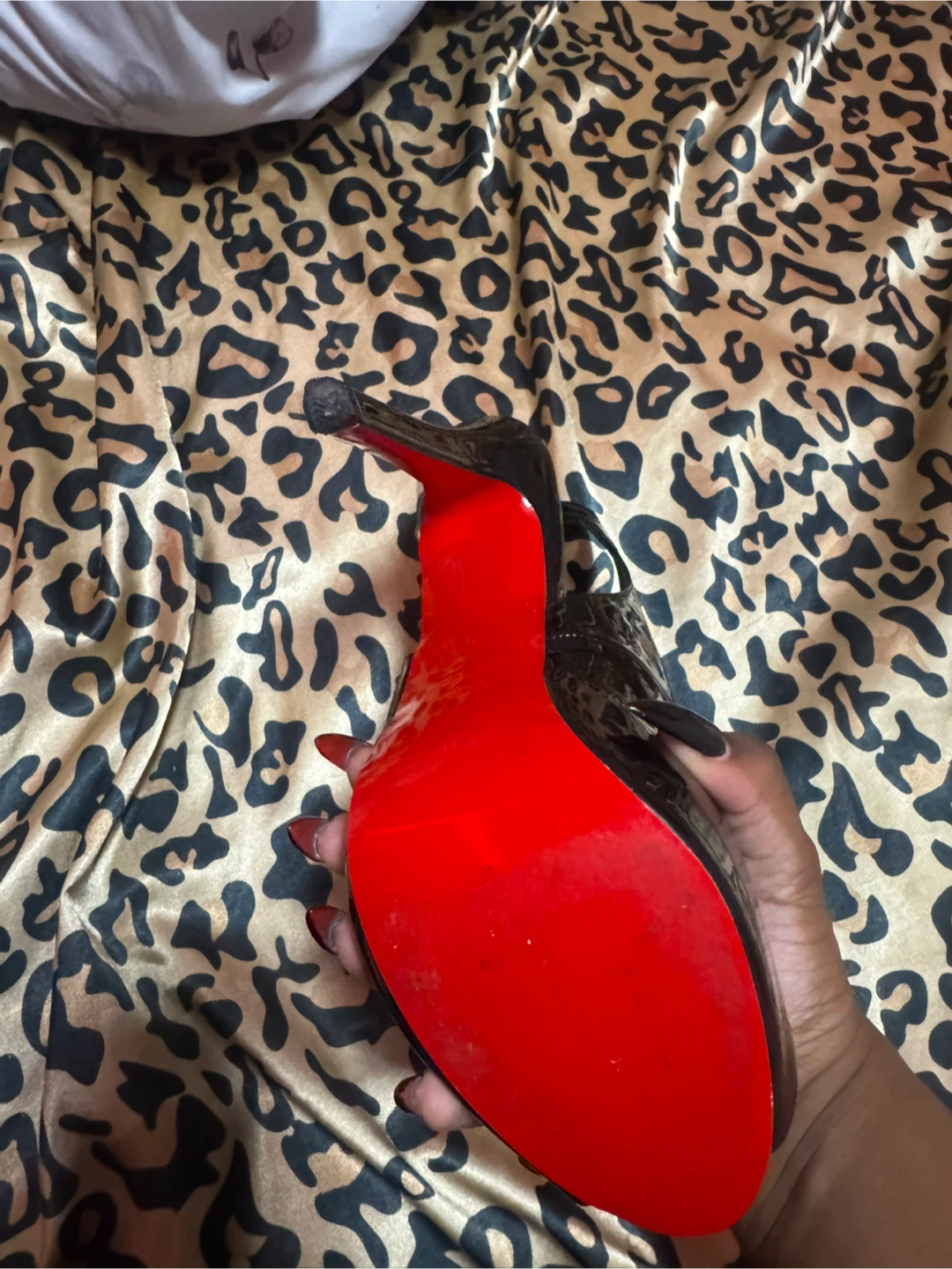 Christian Louboutin Black Patent Leather Slingback Heels - photo 2