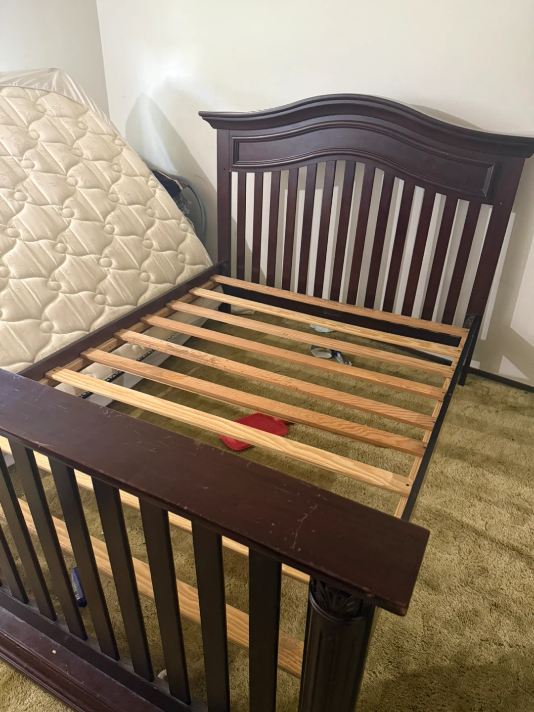 Queen bed frame wooden crib