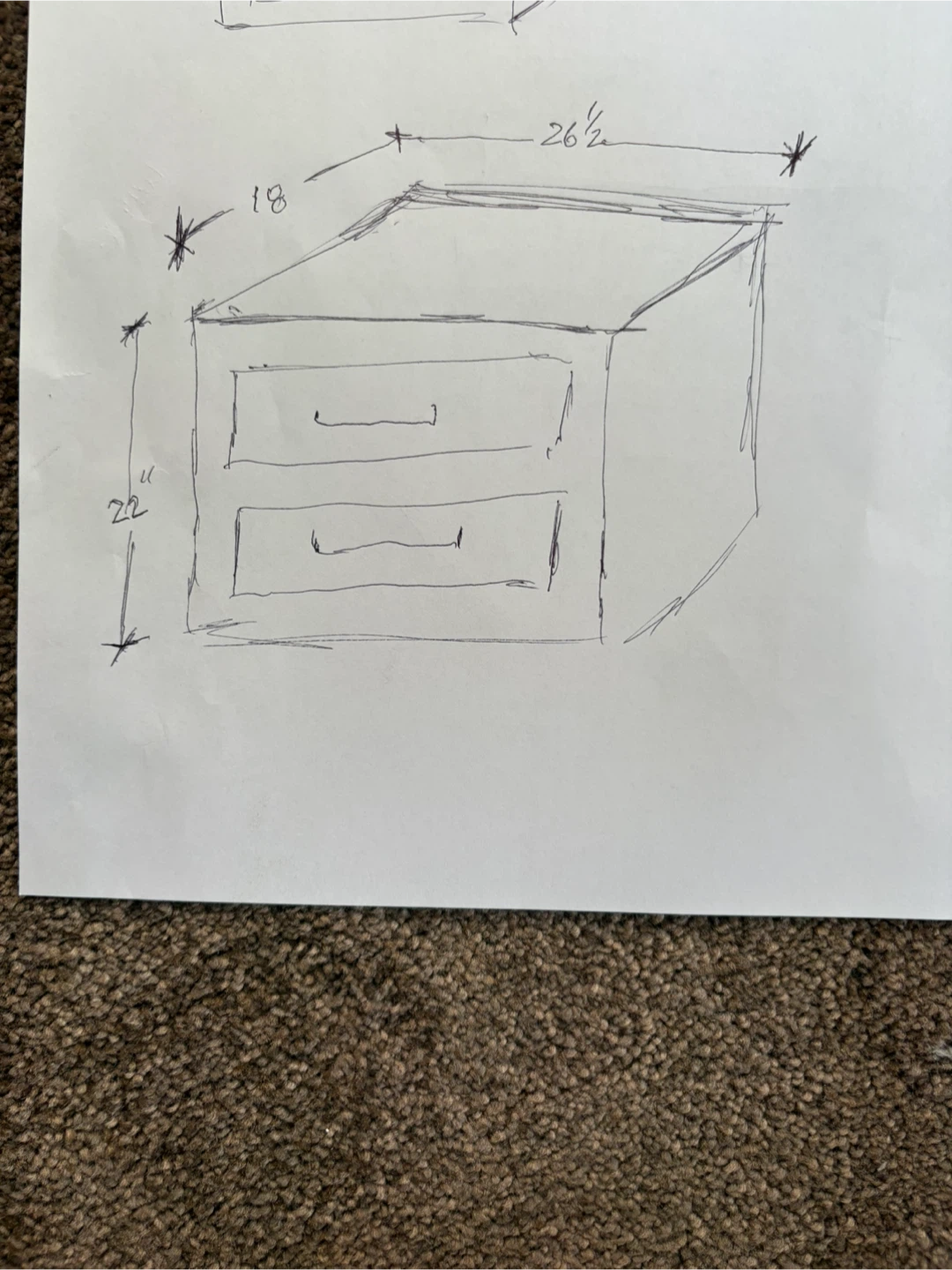 Solid Wood Nightstand with 2 Drawers - photo 2