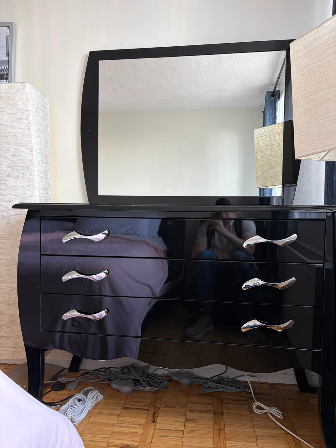 Black Dresser with Mirror