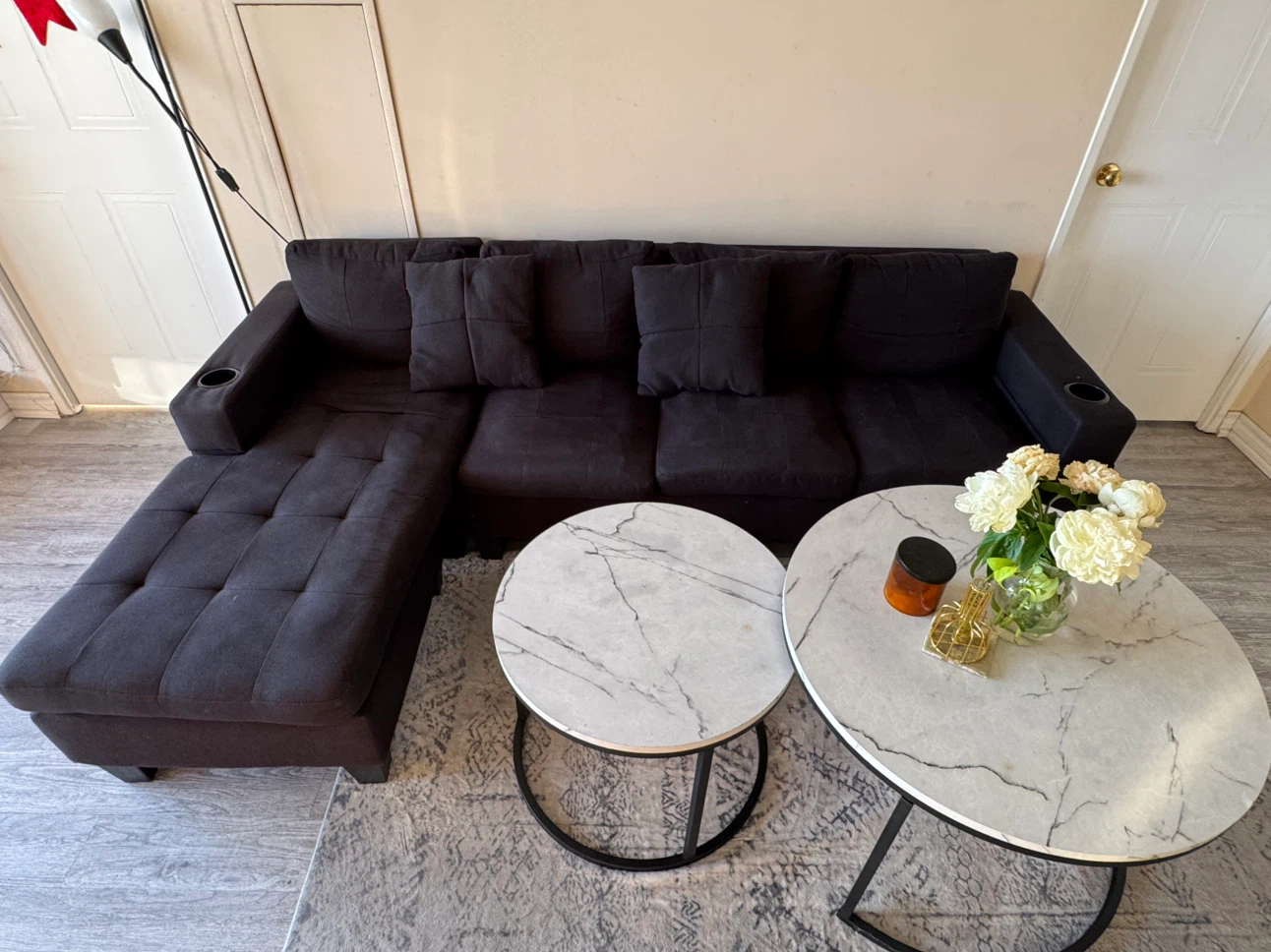Dark Grey 3+1 L shape Couch