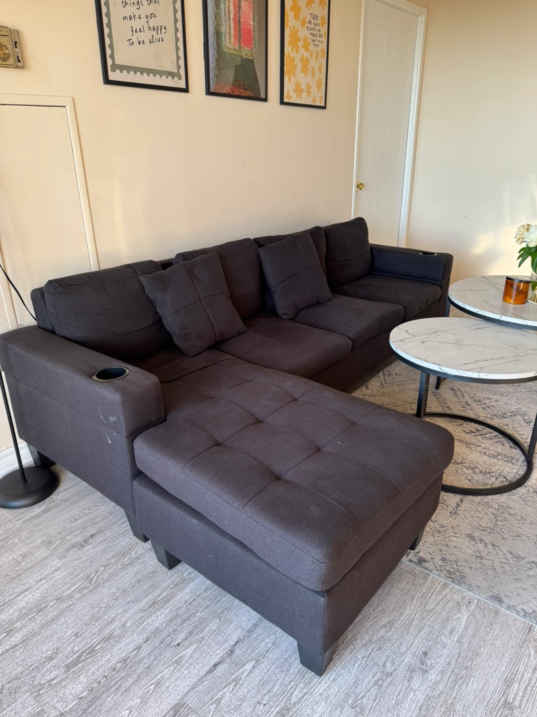 Dark Grey 3+1 L shape Couch - photo 3