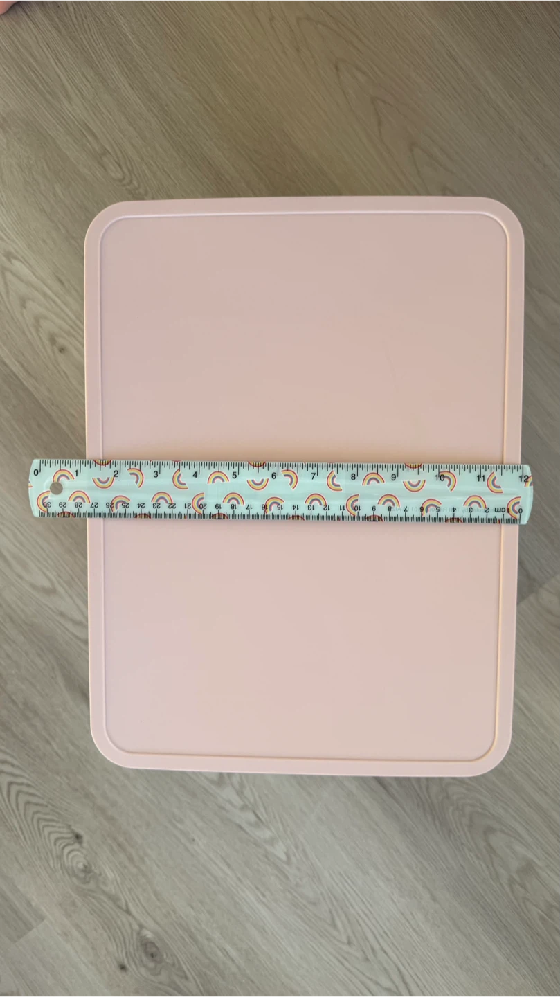 Two like-new soft light pink plastic storage bins - photo 5