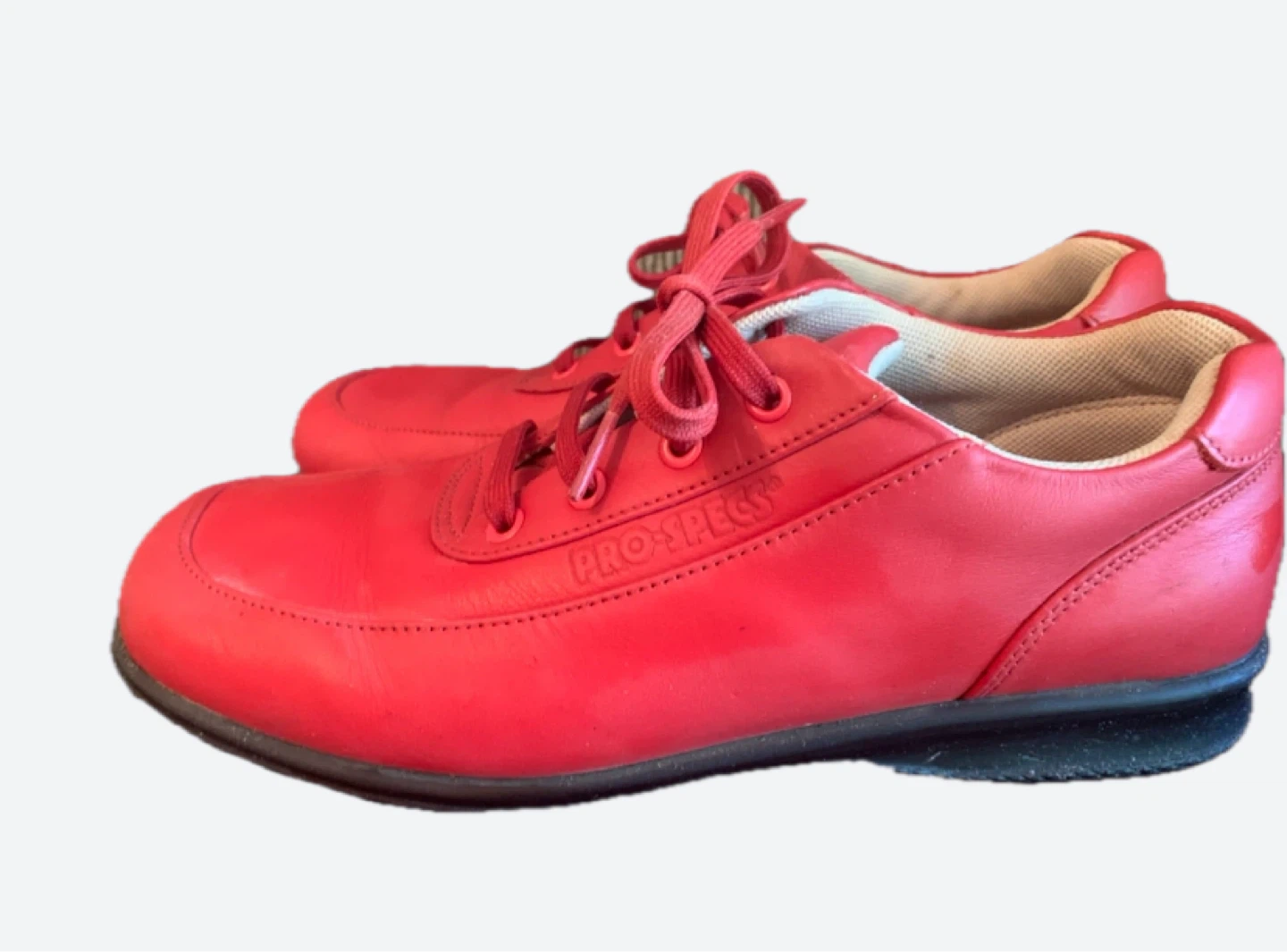 Pro-Specs Red Leather Lace-Up Shoes