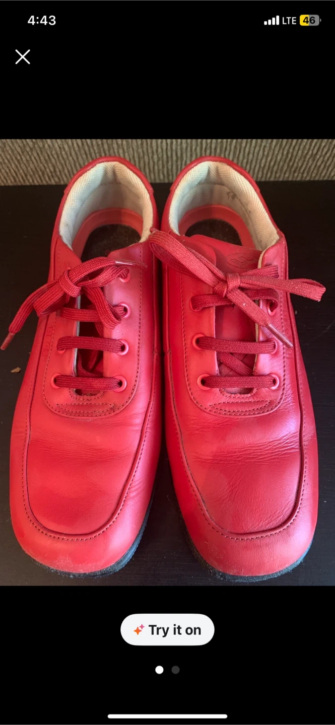 Pro-Specs Red Leather Lace-Up Shoes - photo 2