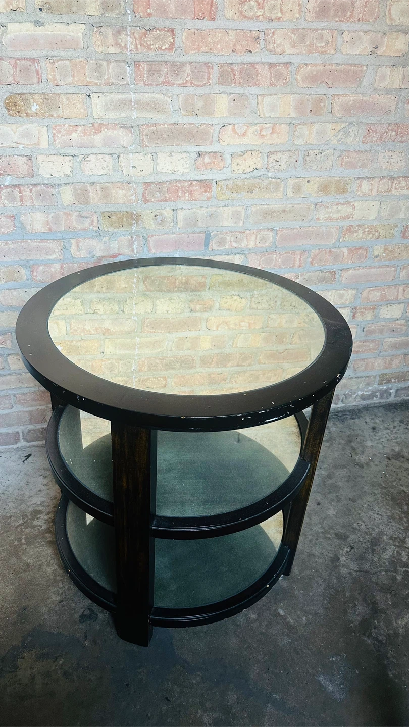 Uttermost Round Side Table with Mirrored Top