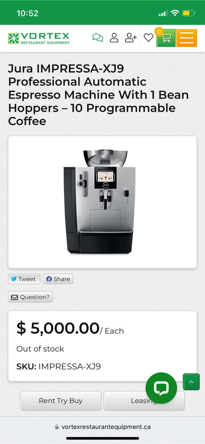 Jura IMPRESSA XJ9 Professional Automatic Coffee Machine