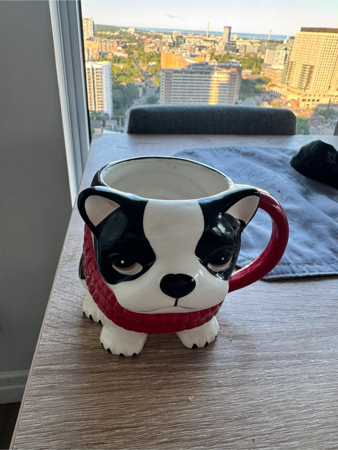 Boston Terrier Dog Mug with Scarf