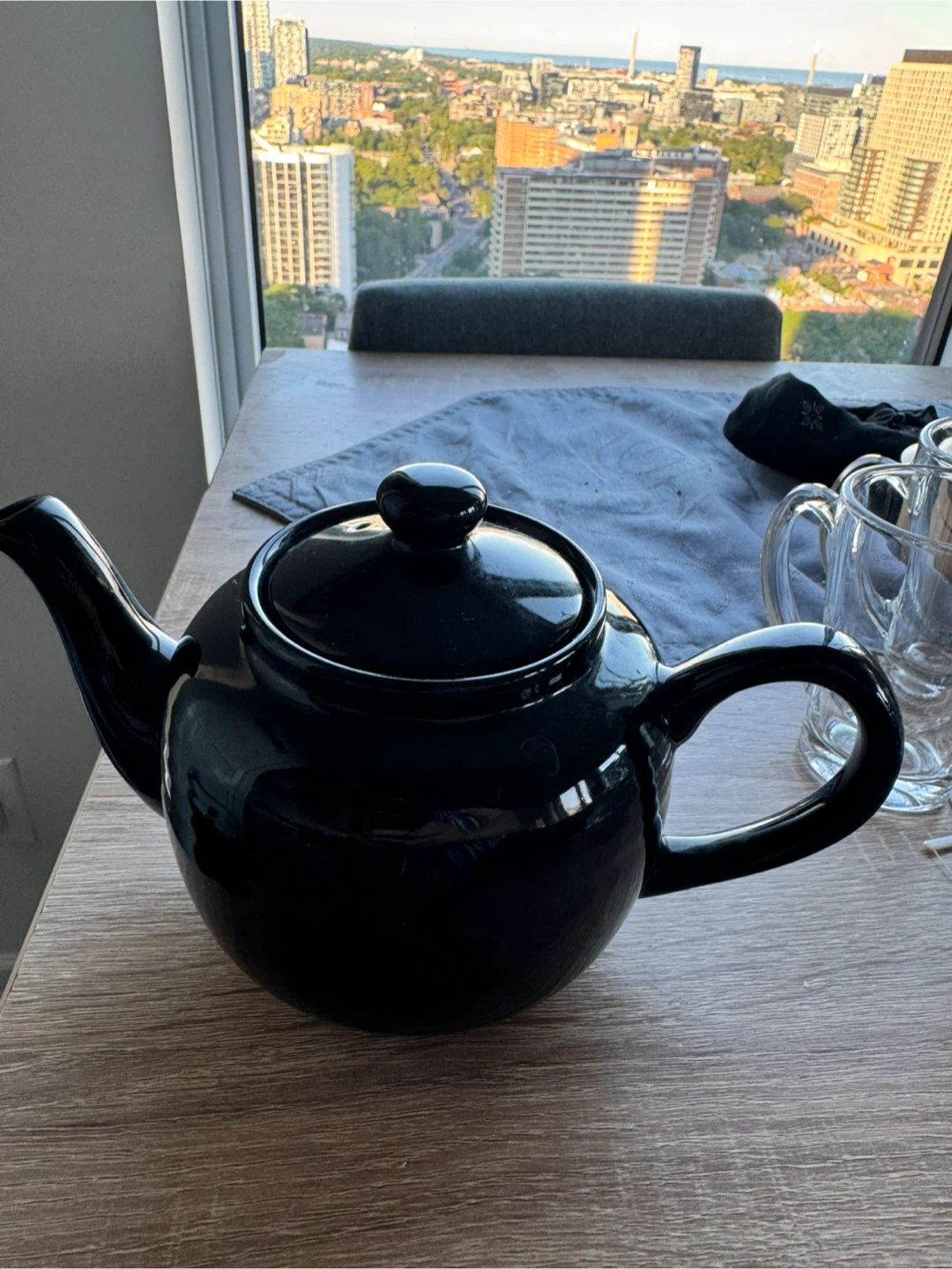 Black Ceramic Teapot