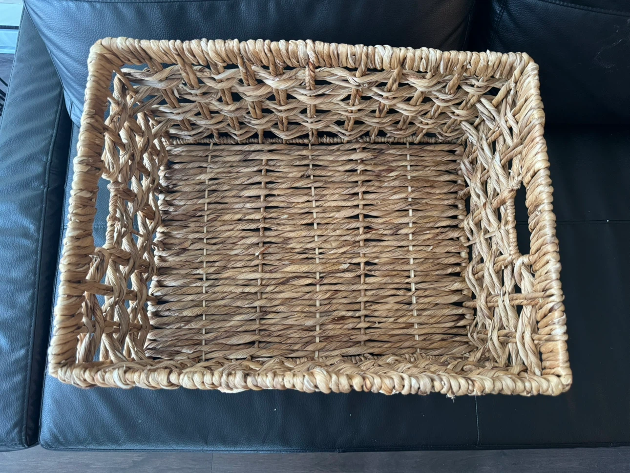 Large Woven Storage Basket – Natural Water Hyacinth - photo 2