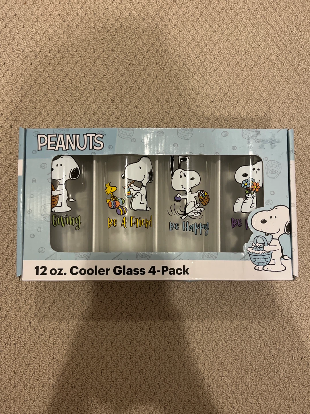 Peanuts 12 oz. Cooler Glass 4-Pack