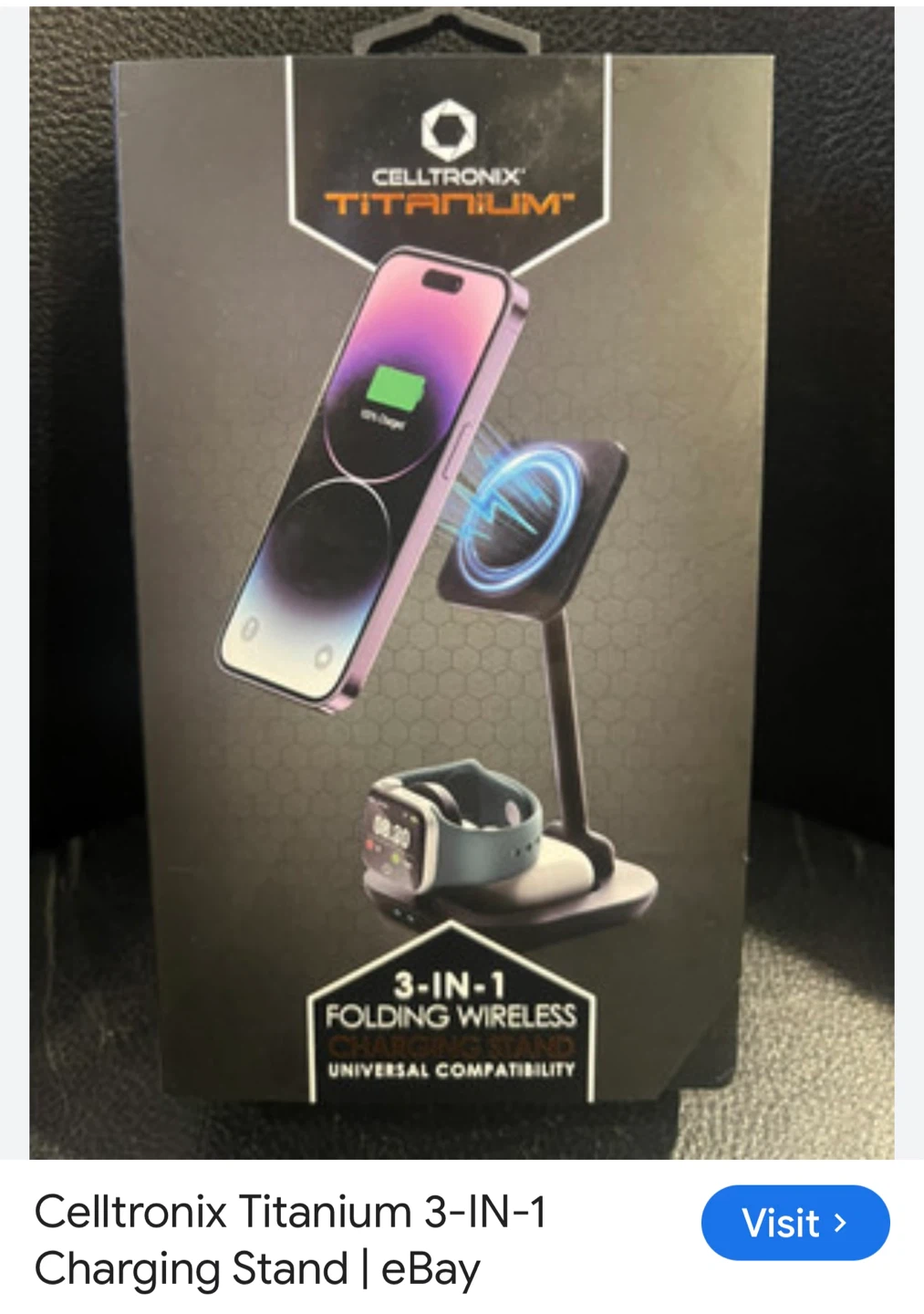 Celltronix Titanium 3-in-1 Folding Wireless Charging Stand
