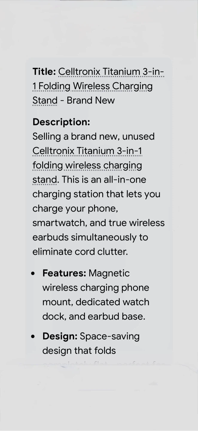 Celltronix Titanium 3-in-1 Folding Wireless Charging Stand - photo 3