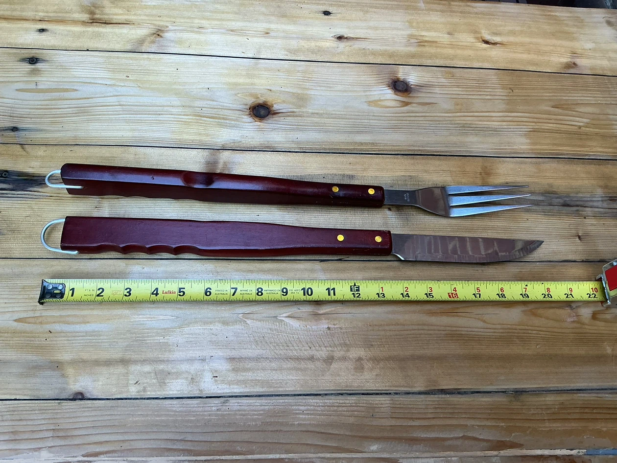 20 Inch Stainless Steel BBQ Fork and Carving Knife Set