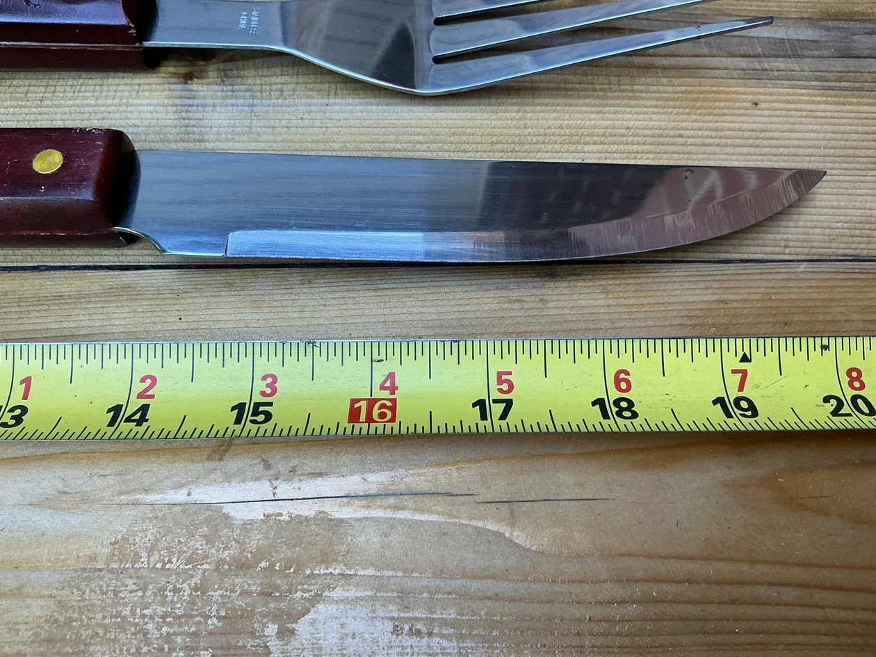 20 Inch Stainless Steel BBQ Fork and Carving Knife Set - photo 2