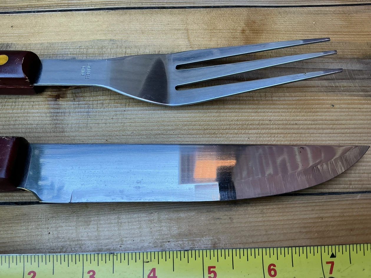 20 Inch Stainless Steel BBQ Fork and Carving Knife Set - photo 3