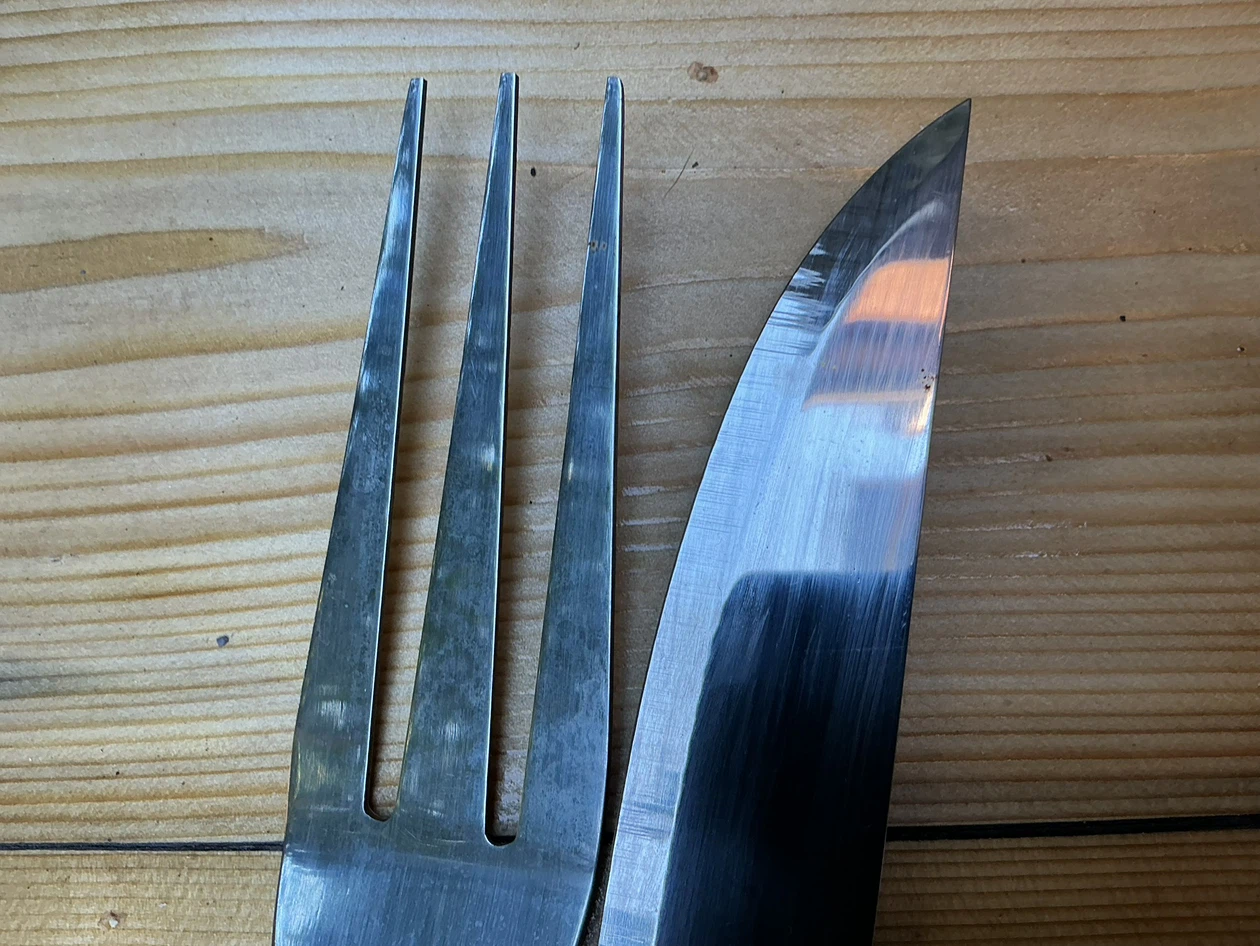 20 Inch Stainless Steel BBQ Fork and Carving Knife Set - photo 5