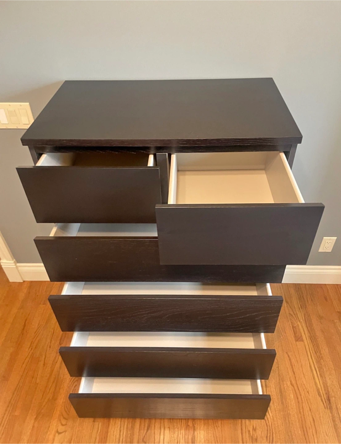 IKEA MALM Tall dresser 6 drawers black brown - photo 2