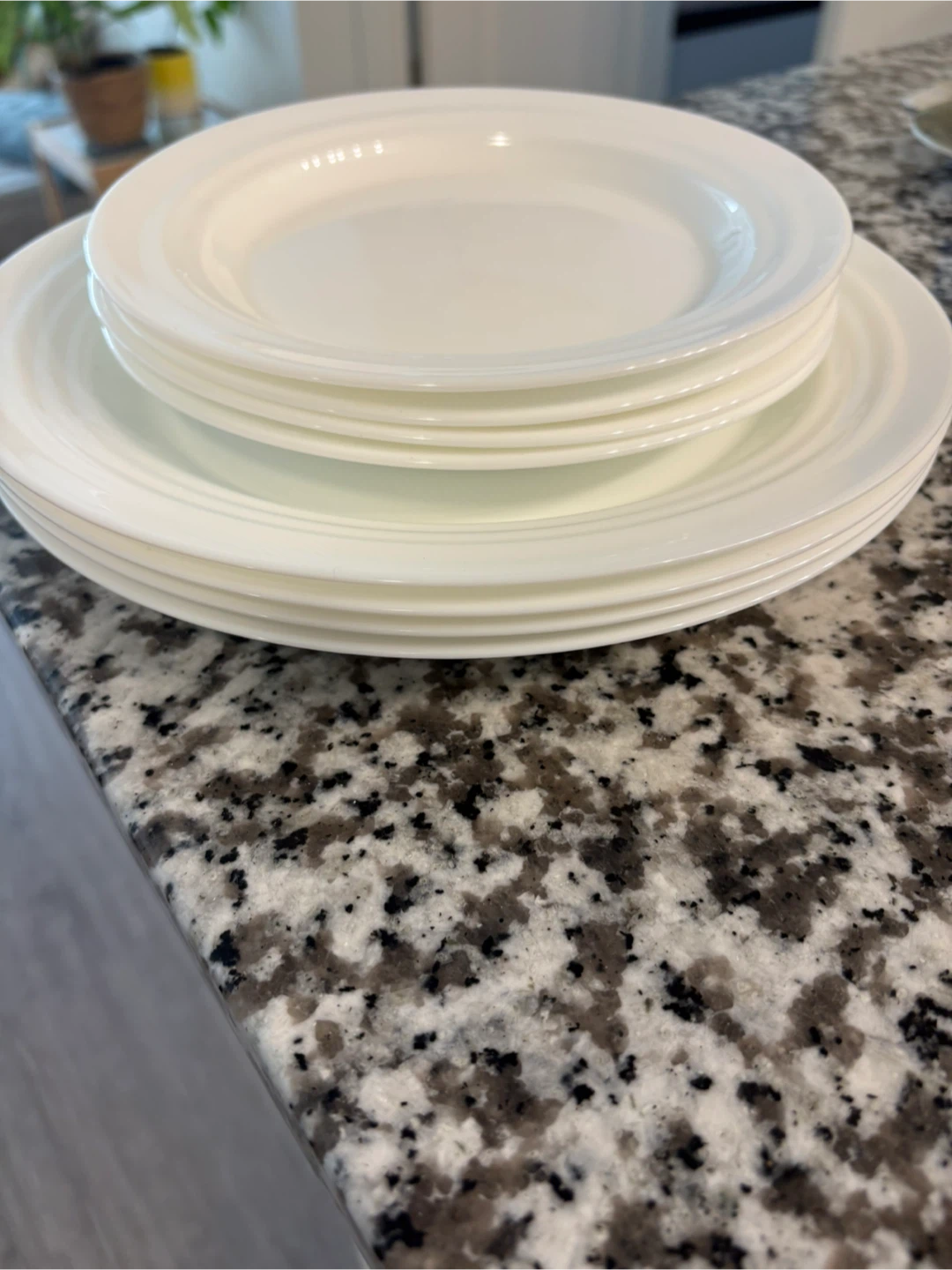 White Embossed Serving Platter and Plates Set - photo 2