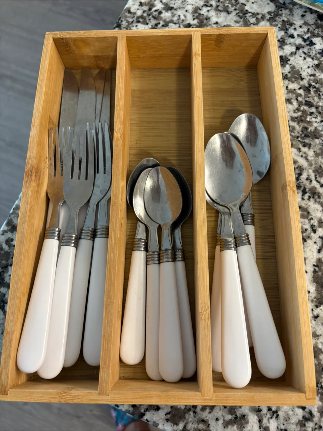 Cutlery Set with Utensils and Bamboo Organizer - photo 4