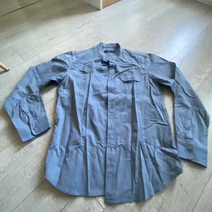 Grey Long Sleeve Button-Up Shirt