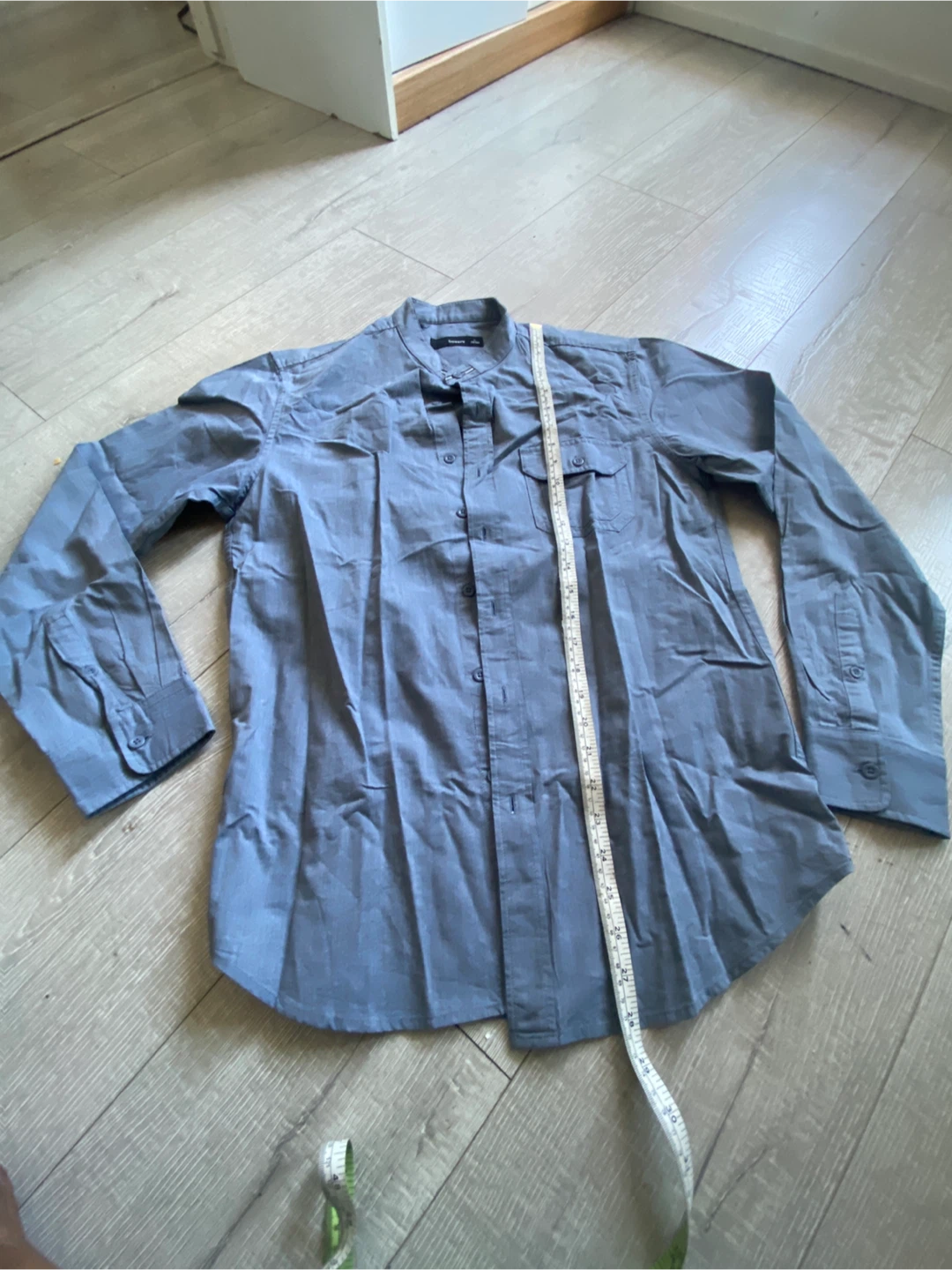 Grey Long Sleeve Button-Up Shirt - photo 2
