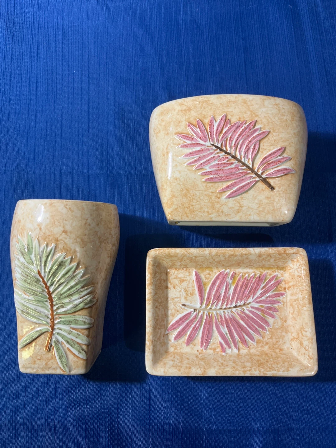 Coastal/Tropical 5-Piece Matching Ceramic Bathroom Set - MINT - photo 3