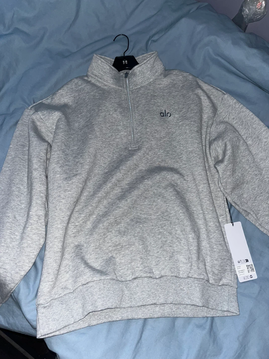 Alo Grey Quarter Zip Sweatshirt - Medium