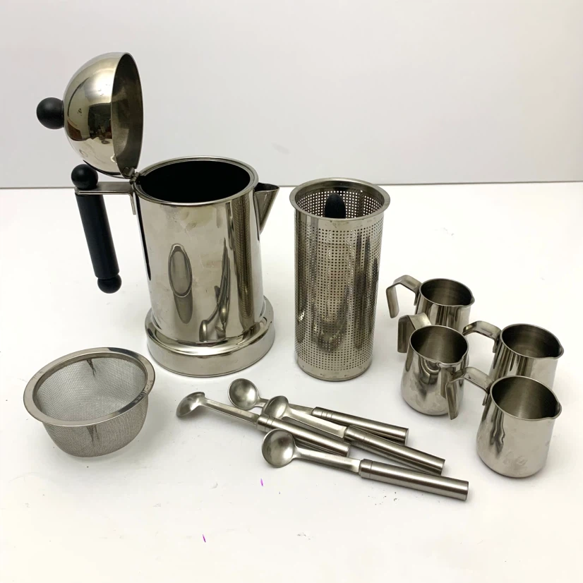 Italian Coffee Maker Stainless Steel Espresso Pot Cups Set