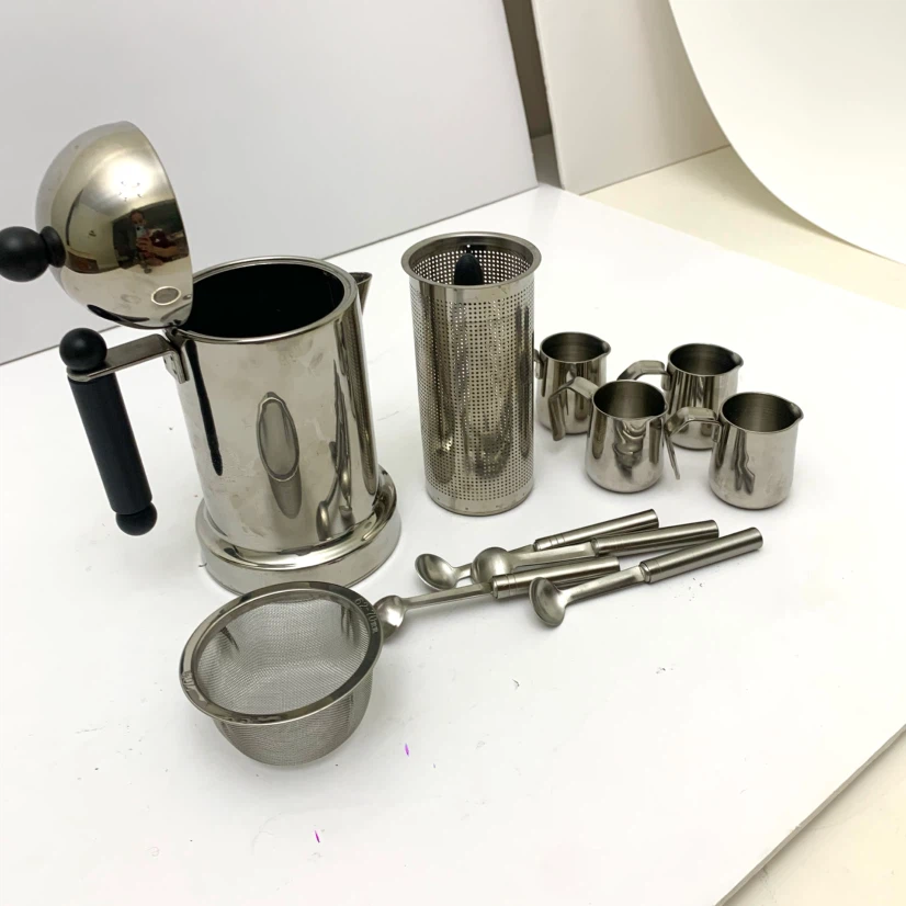 Italian Coffee Maker Stainless Steel Espresso Pot Cups Set - photo 2