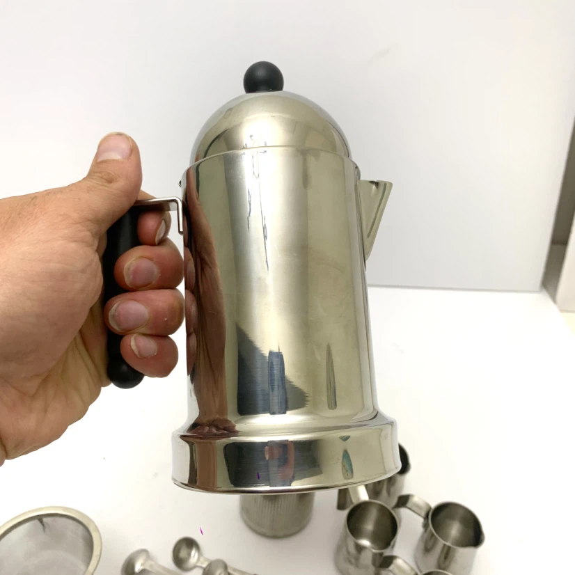Italian Coffee Maker Stainless Steel Espresso Pot Cups Set - photo 3