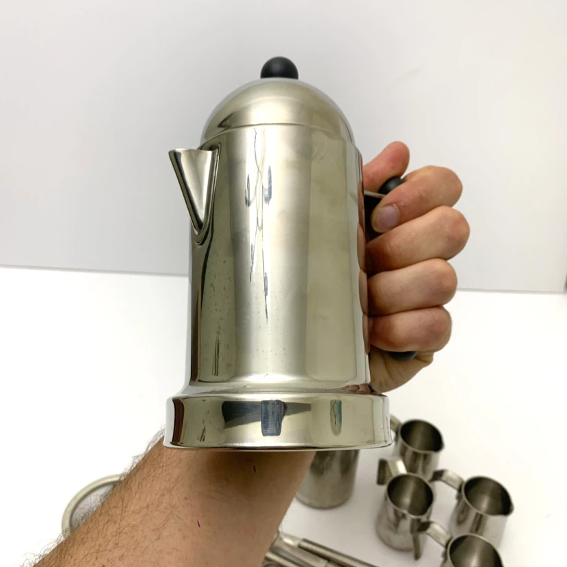 Italian Coffee Maker Stainless Steel Espresso Pot Cups Set - photo 4