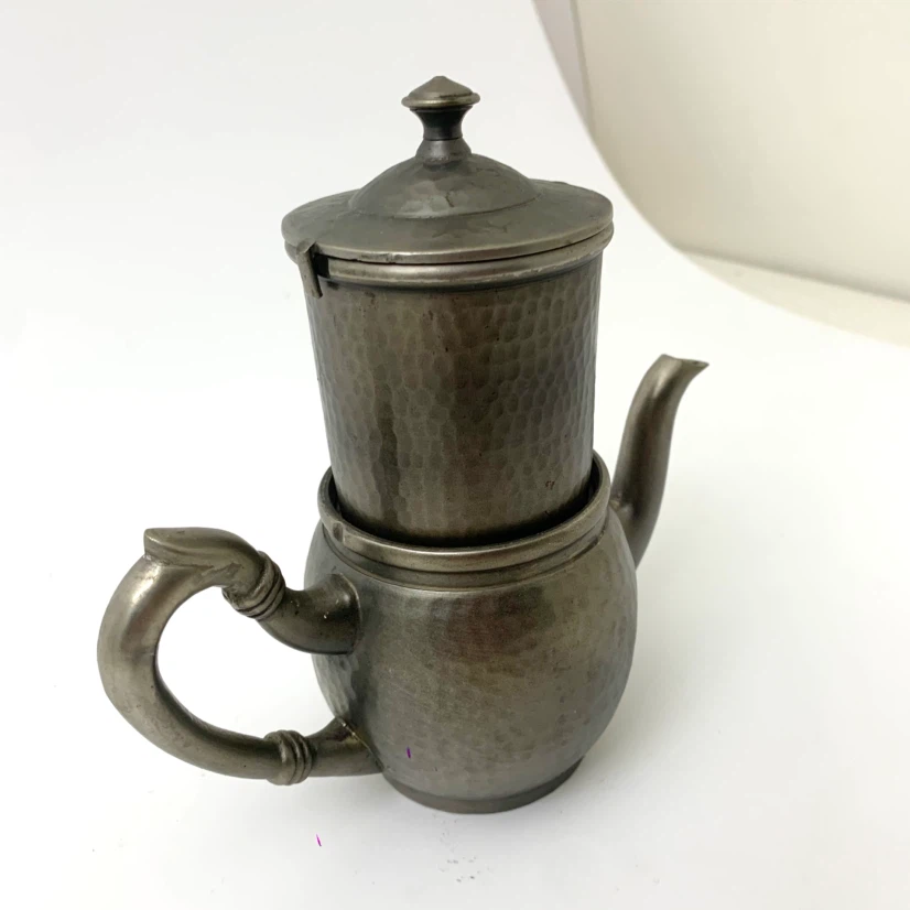 Vintage Coffee Pot Metal Teapot Percolator Rustic Kitchen Décor - photo 2