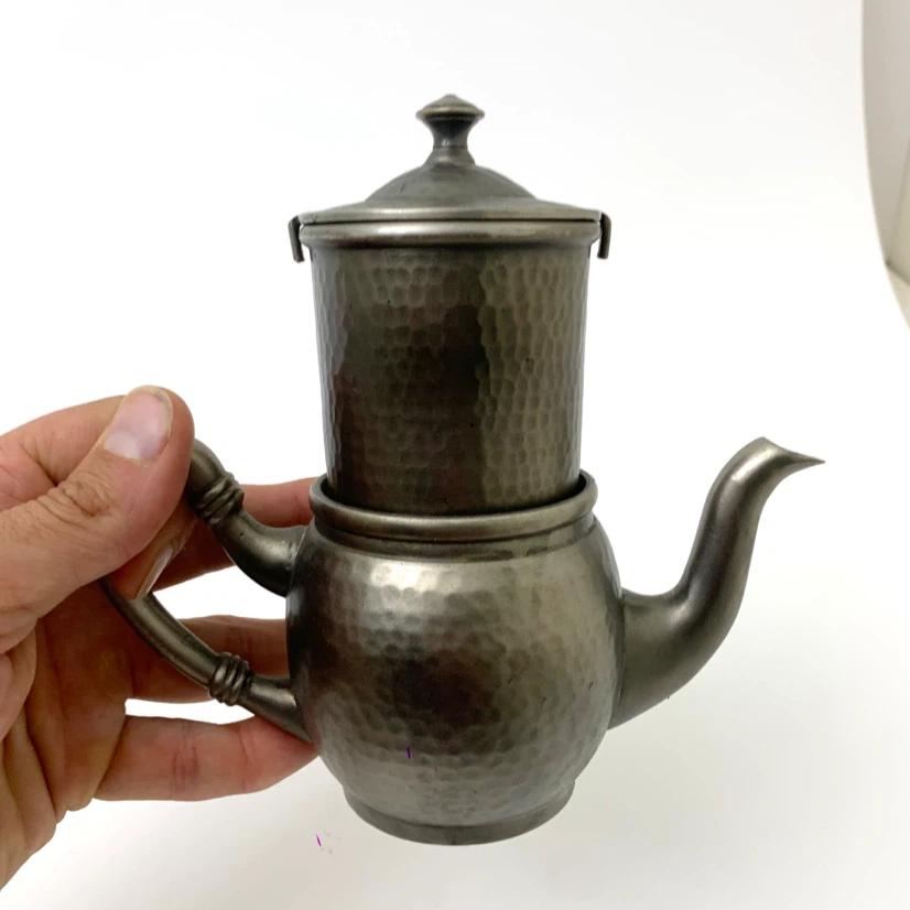 Vintage Coffee Pot Metal Teapot Percolator Rustic Kitchen Décor - photo 4