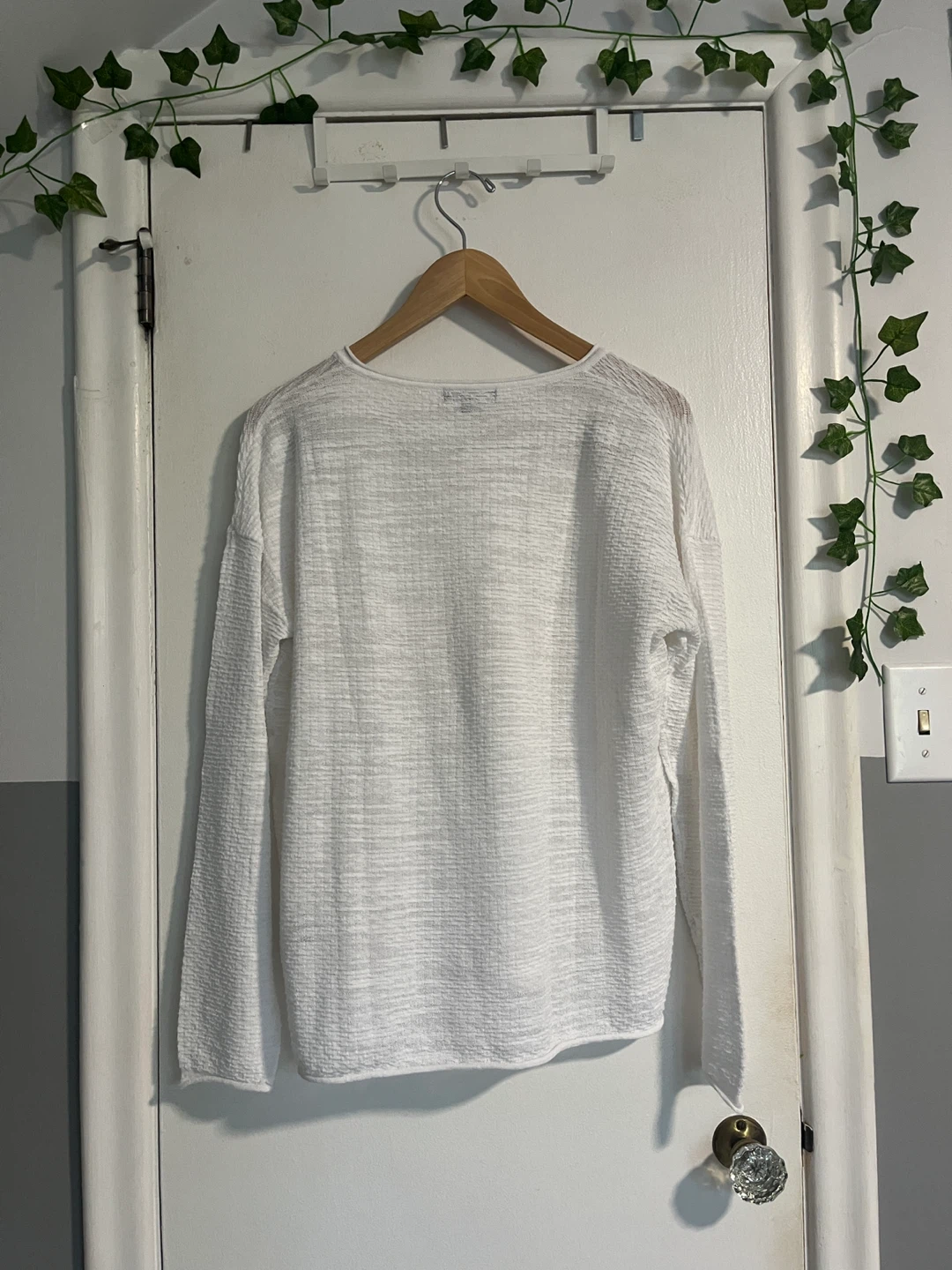 Sheer Thin White Sweater - Womens M - photo 2
