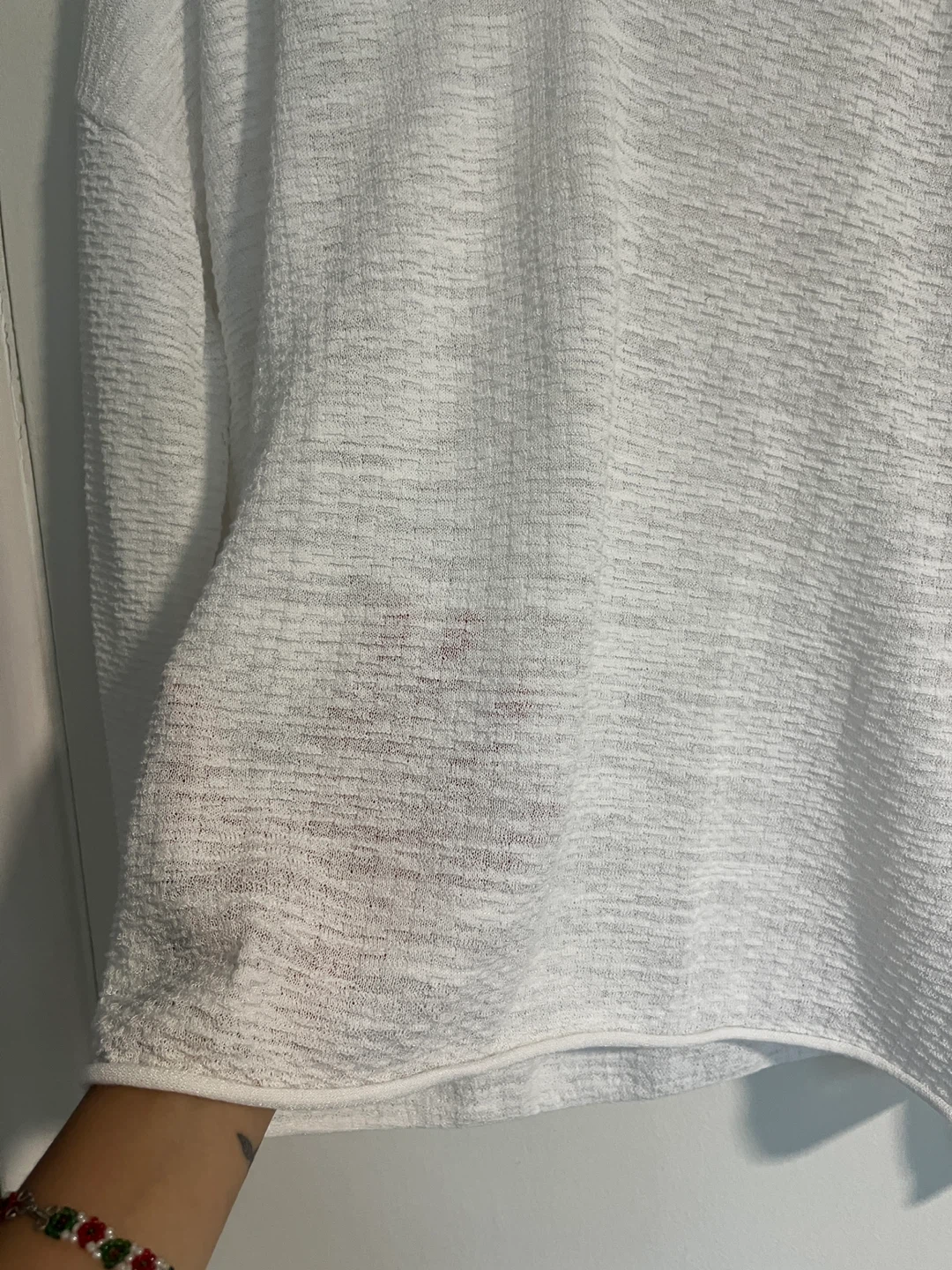 Sheer Thin White Sweater - Womens M - photo 3