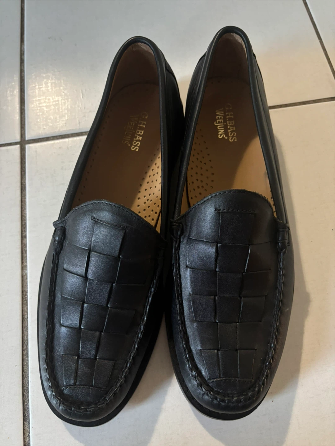 G.H. Bass Weejuns Black Woven Loafers US 10.5