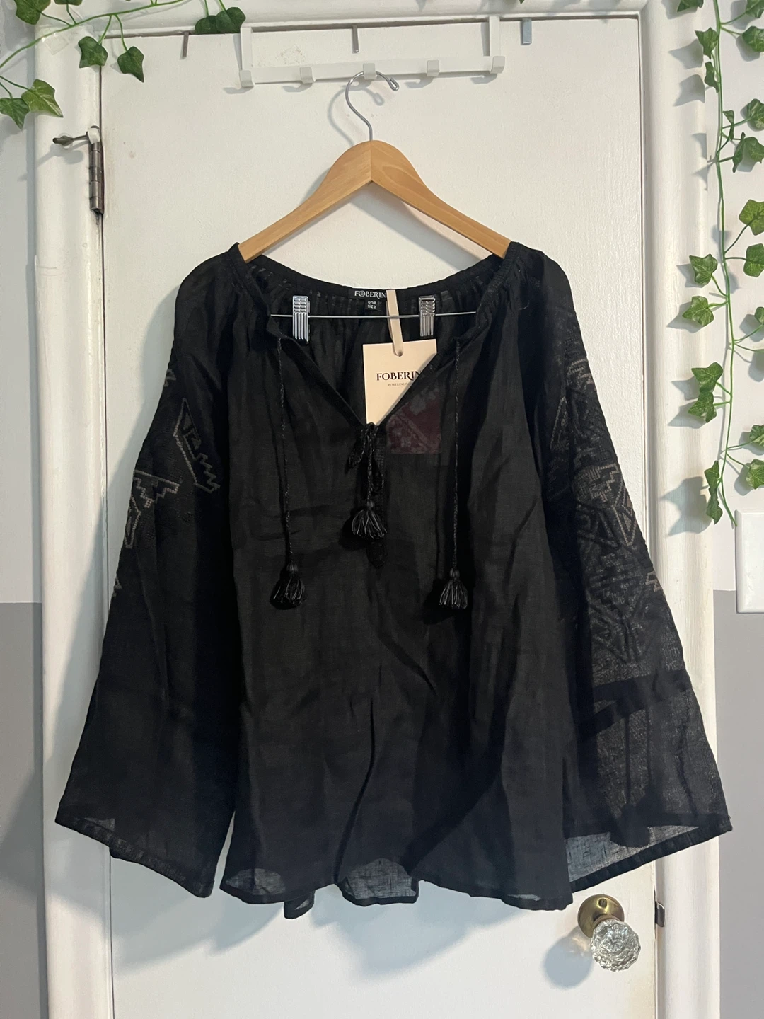 Foberini Embroidered Tassel Tunic Top