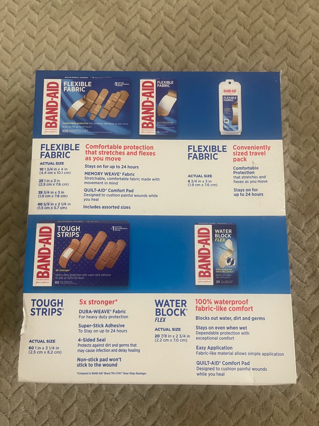 Band-Aid 198 Assorted Premium Items Flexible Fabric Travel Pack - photo 2
