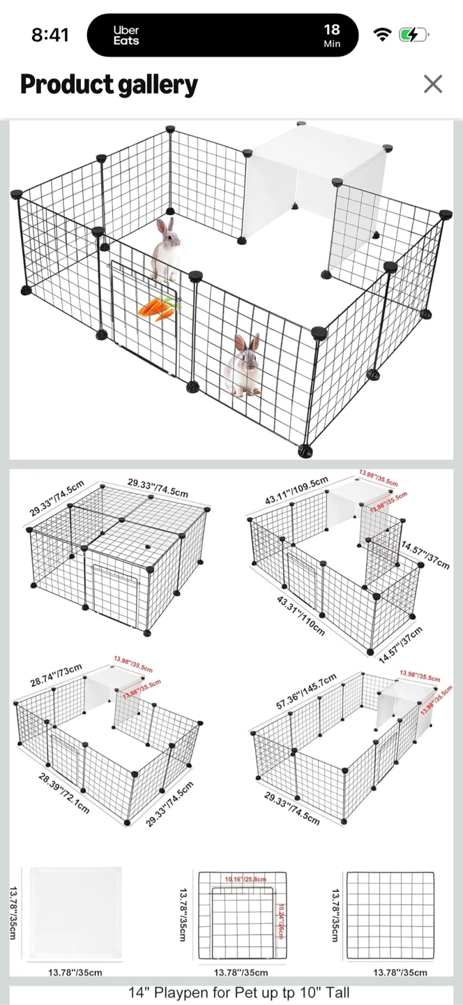 14" Pet Playpen for Small Animals