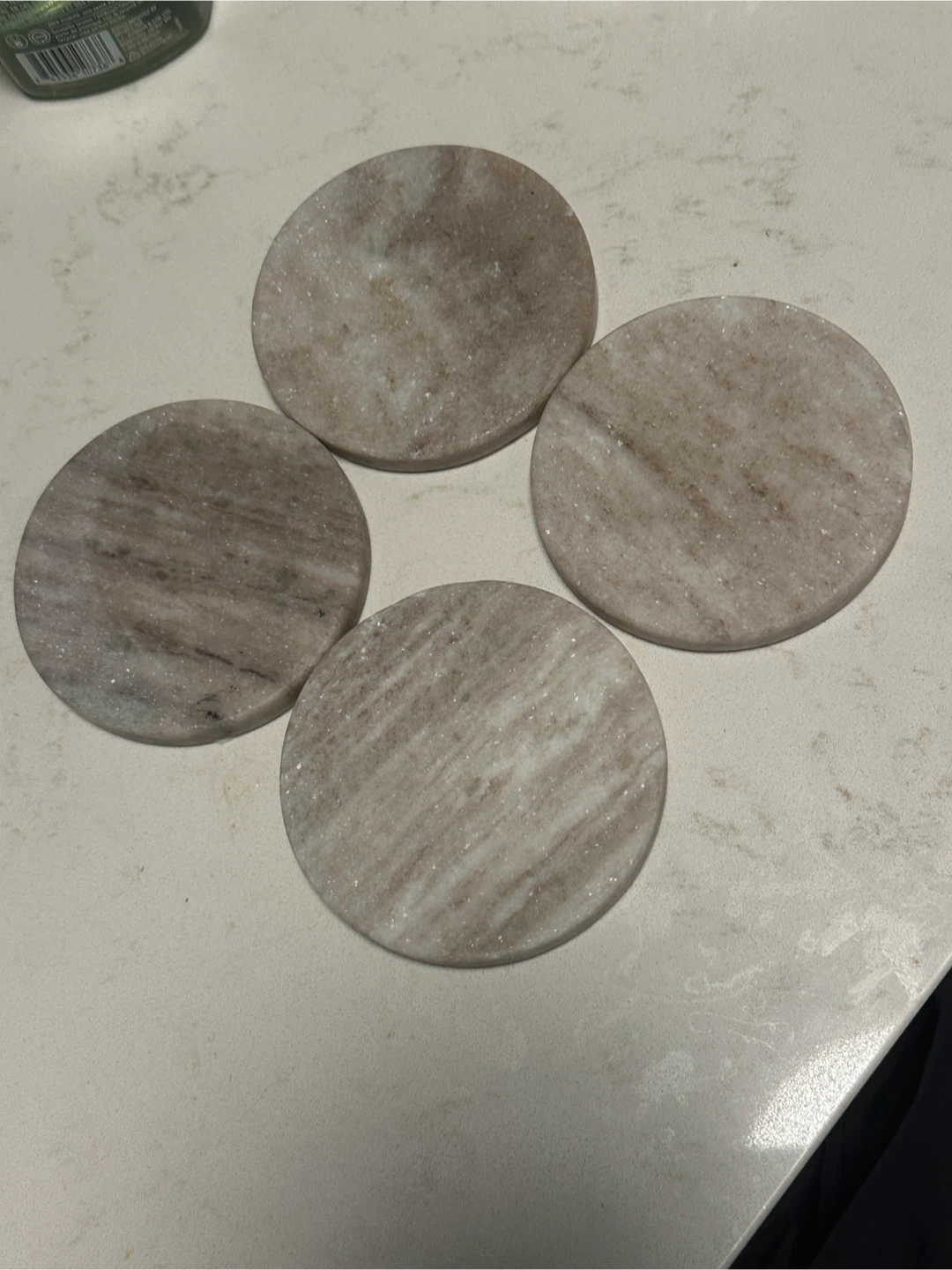 Set of 4 Round Marble Coasters