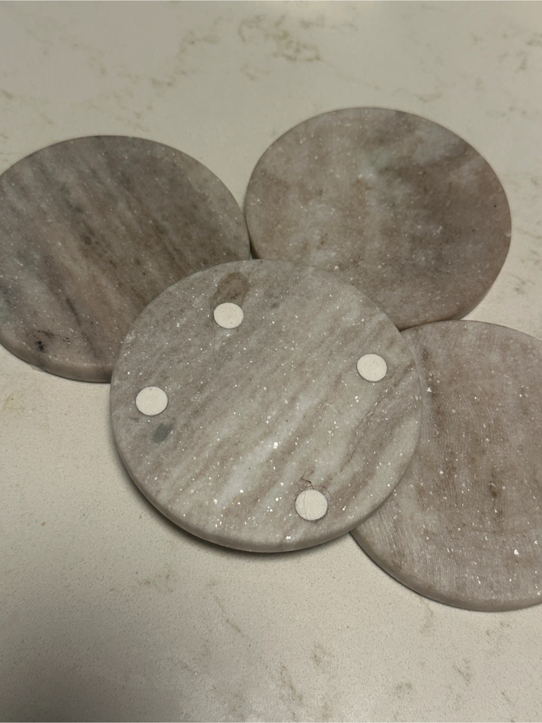 Set of 4 Round Marble Coasters - photo 2