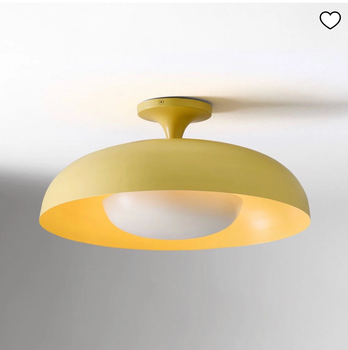 Yellow Metal Flush Mount Light (18")