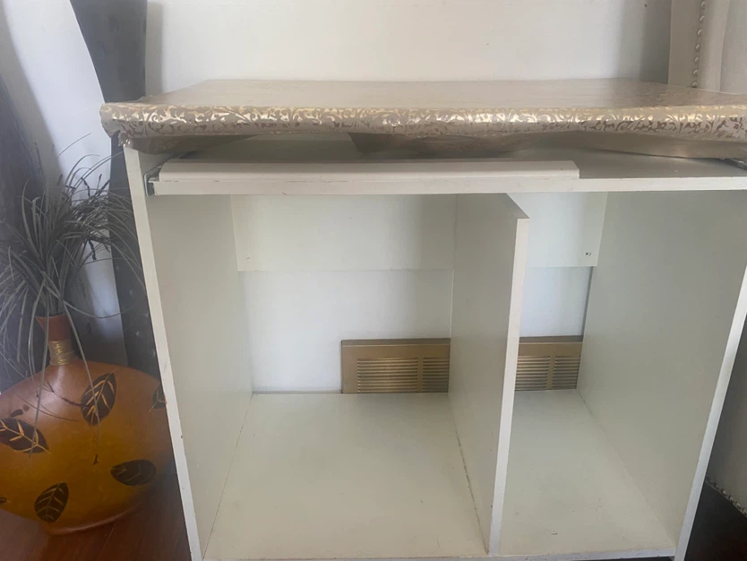 White rolling storage cabinet and box spring - photo 2