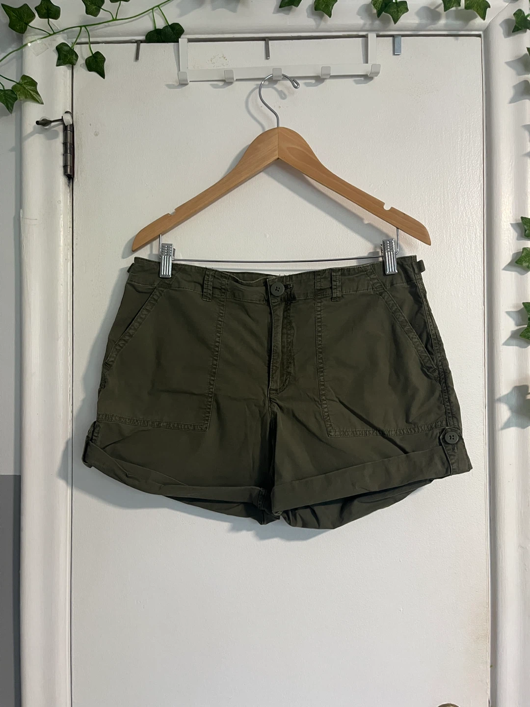 Green Cargo Shorts - 30 waist