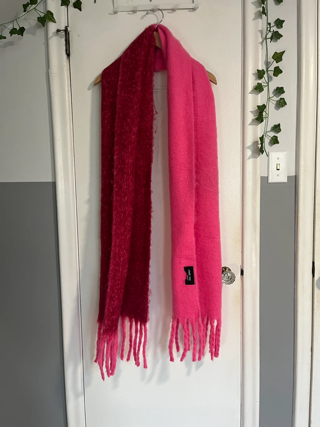 Pink blanket scarf
