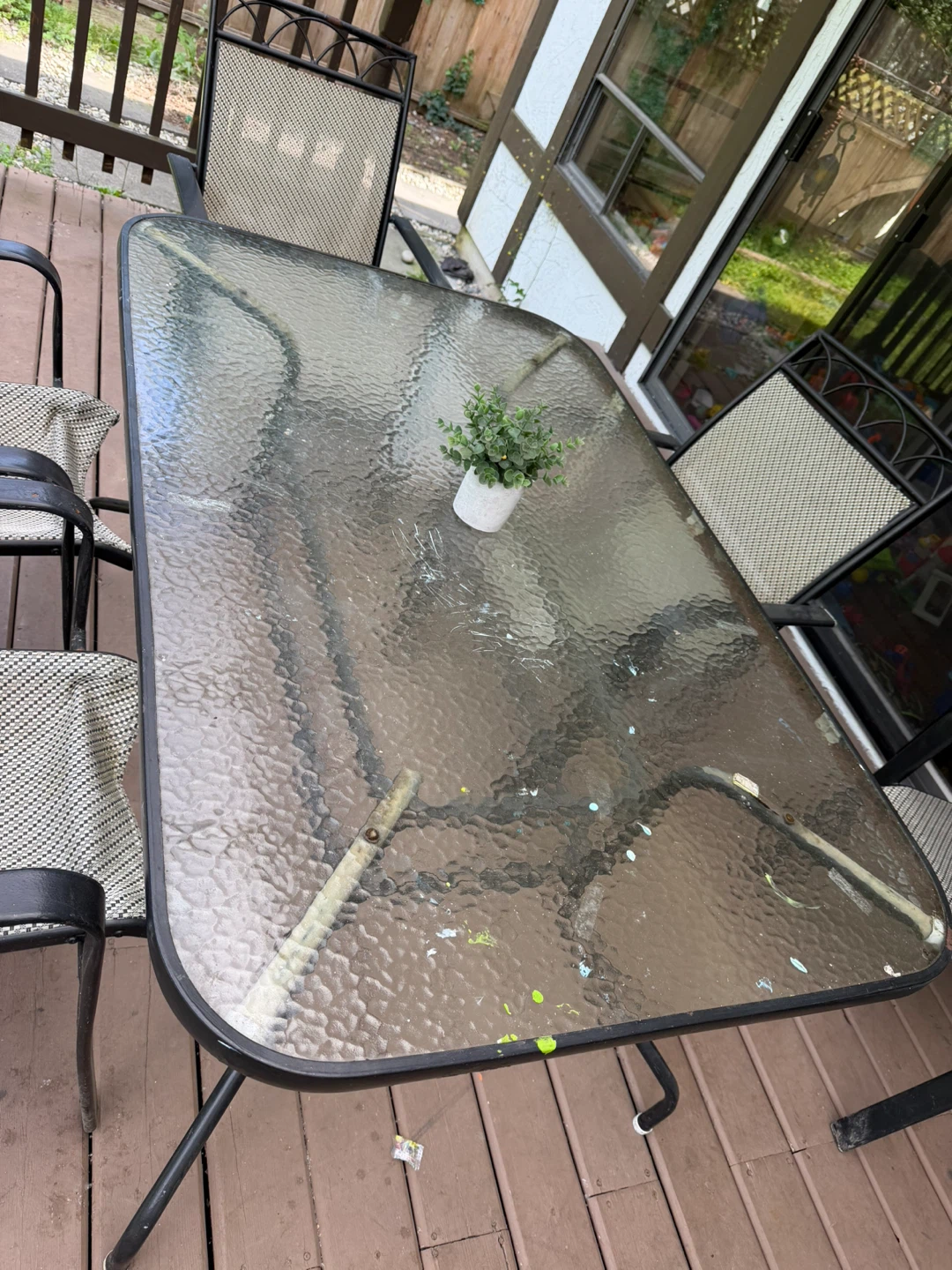 Glass Top Patio Table