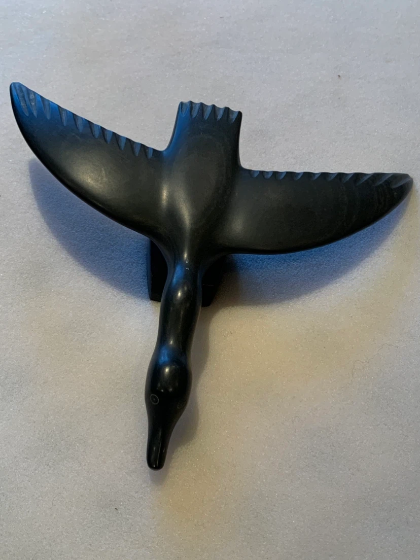 Canadian Eskimo Art Stone Carving Bird Figurine - photo 2