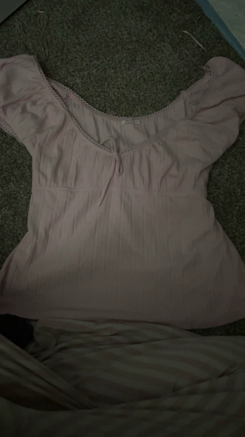 Ardene Pink Off-the-Shoulder Puff Sleeve Top