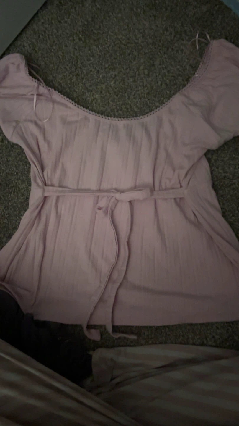 Ardene Pink Off-the-Shoulder Puff Sleeve Top - photo 2